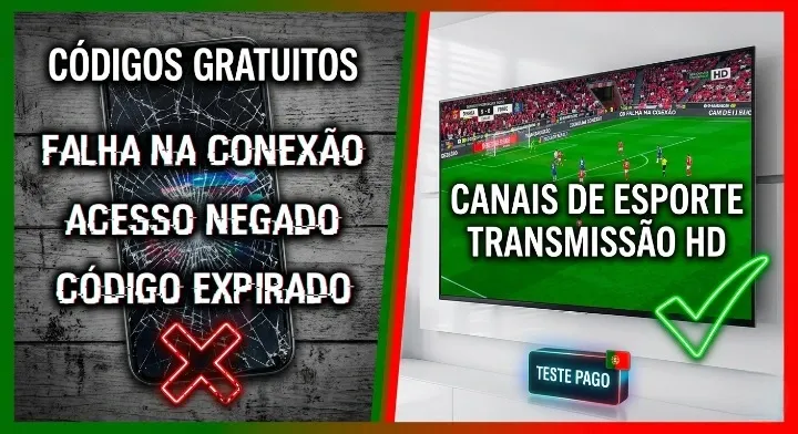 Alternativa aos IPTV códigos grátis — teste gratuito de 24 horas Portugal IPTV