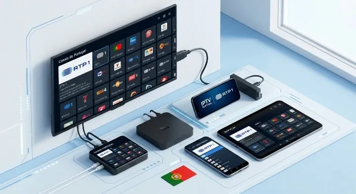 IPTV Portugal em Smart TV, telemóvel, tablet e Fire Stick — todos os dispositivos compatíveis