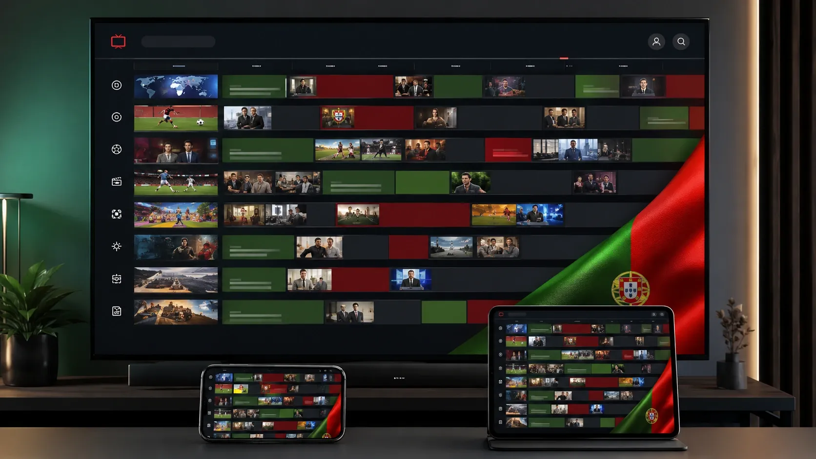 Canais portugueses num IPTV Tuga — RTP, SIC, TVI e Sport TV em HD e 4K